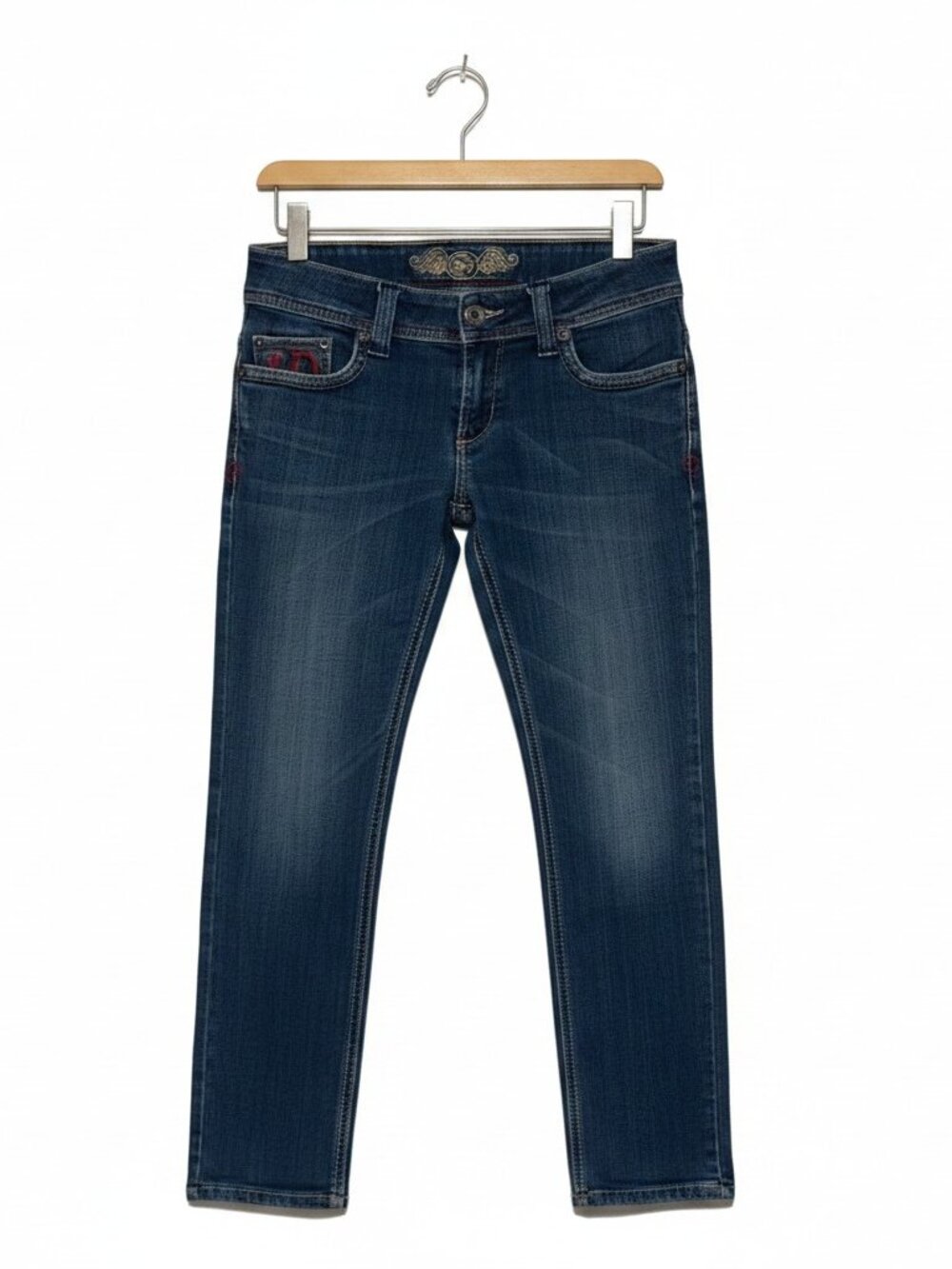 Von Dutch Y2K Low Rise Bootcut Jeans Women's Blue Denim - Size 28